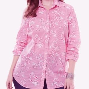 NWT 18/20 pink floral shirt long sleeve